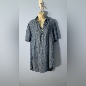 Cp shades x free people blue linen tunic shirt dress short sleeves medium USA